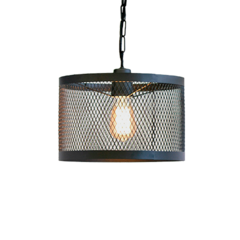 COLGANTE DE 1 LUZ CON PANTALLA DE MALLA METALICA CON CADENA E27 LED
