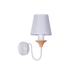 APLIQUE PARED 1 LUZ- BLANCO Y MADERA- LINEA FAMILY- DABOR