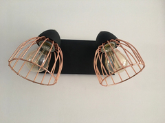 SPOT 2 LUCES ENRREJADO NEGRO Y COBRE- ILDEM COD 850/2