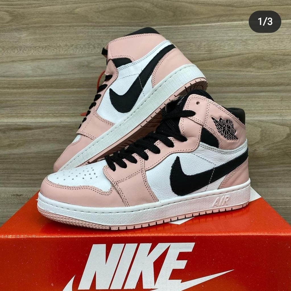 air jordan rosa preto e branco