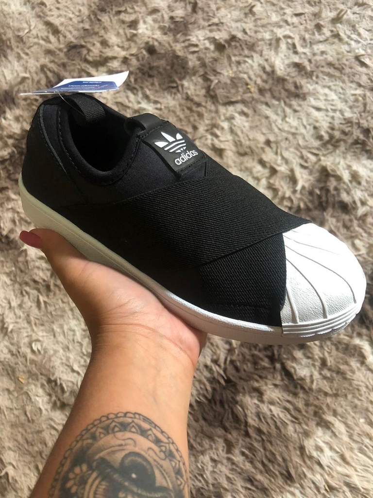 tenis adidas superstar slip preto