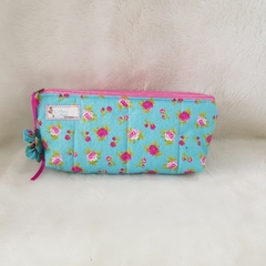 Necessarie Fuxico Estojo Floral Azul