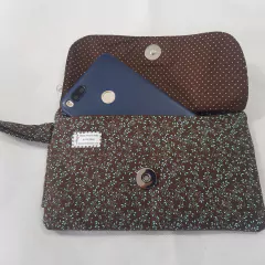 Porta Celular Silvia raminho marrom e verde - comprar online