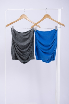 CLK POLLERA AZHAR LUREX C/DRAP (29743) - Tabatha Jeans Mayorista