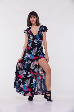 (CHI)VESTIDO CRUZADO BORDADO (25883)