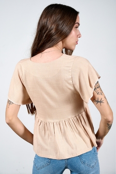 LKT REMERA SALINA LINO C/VOLADOS (29685) - Tabatha Jeans Mayorista