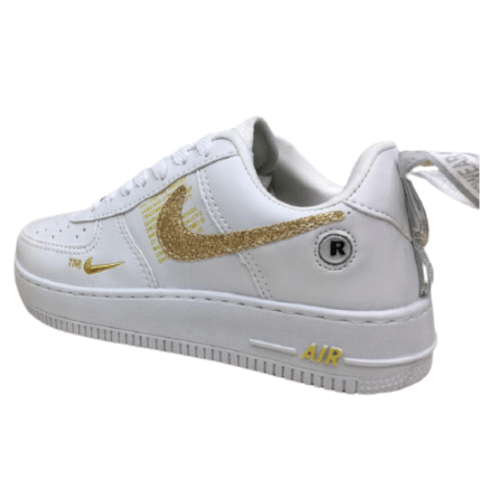 air force holografico branco rosa glitter