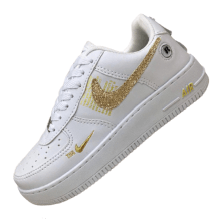 air force holografico branco rosa glitter