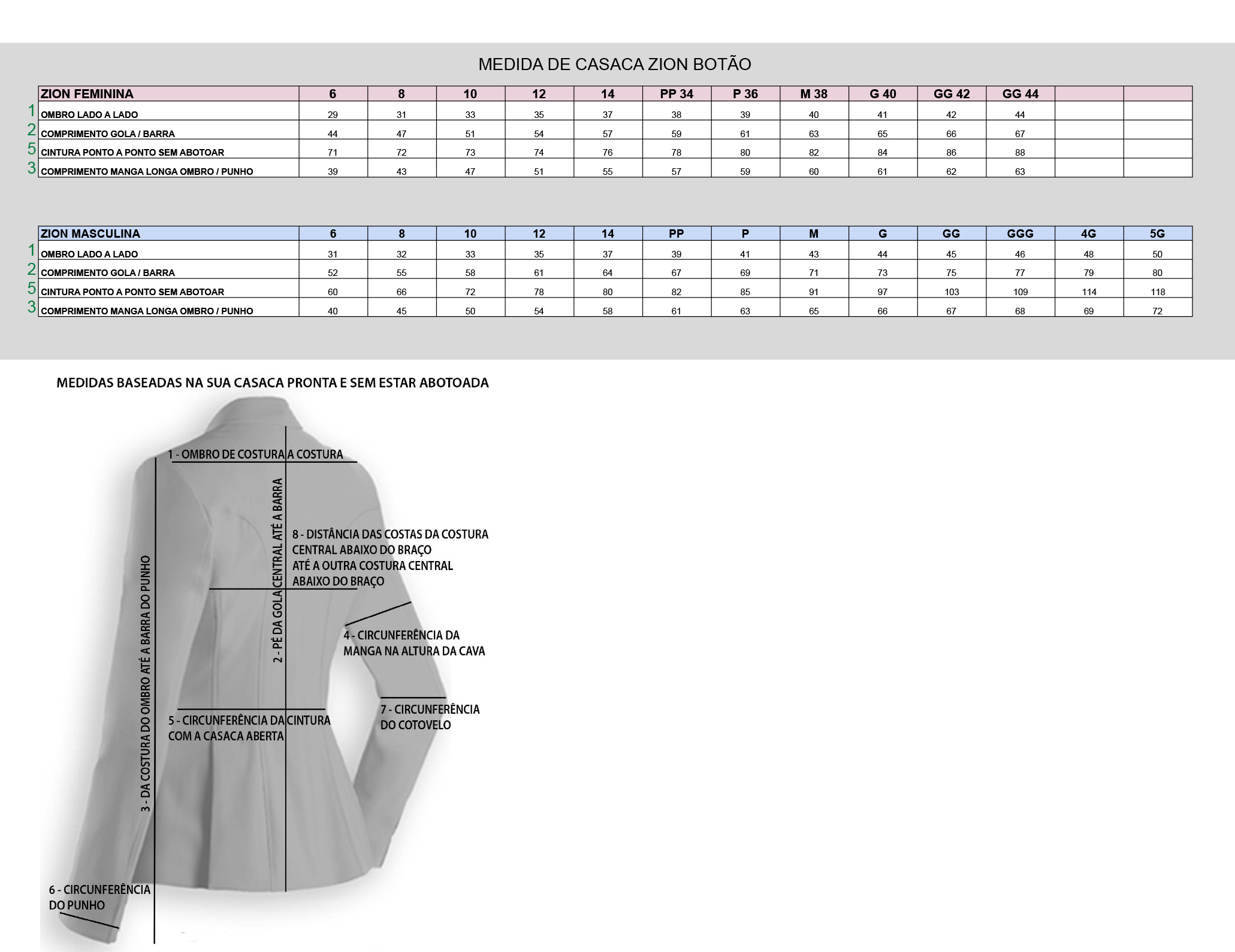 Medidas da Casaca Horsery