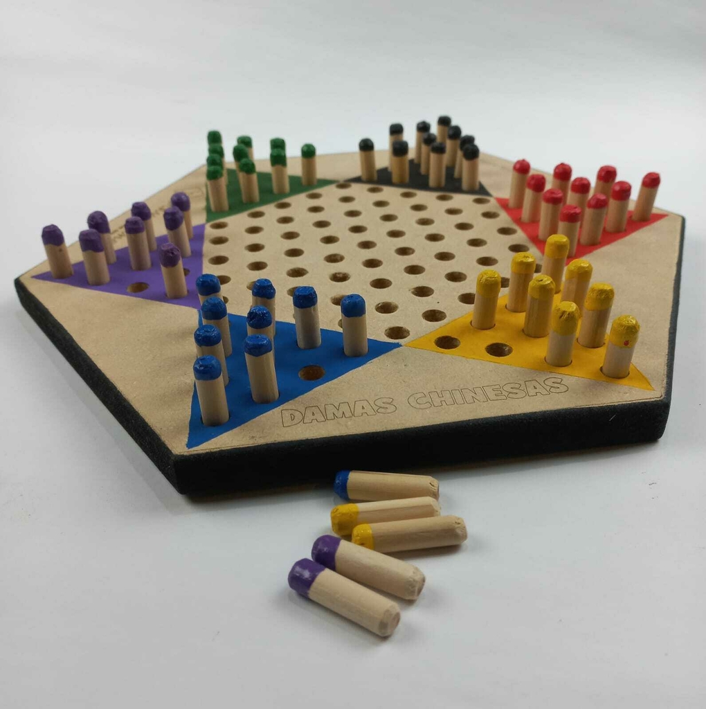 Compra online de Jogo de damas chinês portátil conjunto de madeira de  borracha damas chinesas clássico jogo de tabuleiro de estratégia chinesa