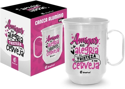 Caneca Alumínio 600ml CHAMA NA SOLUÇÃO QUE O PROBLEMA E NÓIS