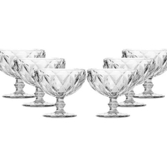 JOGO 06 TAÇAS P/ COQUETEL DIAMANTE CLEAR 310ML DE VIDRO CLASS HOME