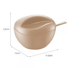 AÇUCAREIRO COM COLHER DE PLÁSTICO CAPUCCINO UZ UTILIDADES