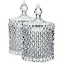 BALEIRO LAPIDADO DECORATIVE DE VIDRO 12CM GLASSWARE
