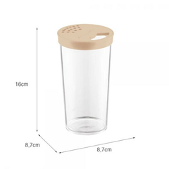 FARINHEIRA GRANDE TRANSPARENTE COM TAMPA CAPUCCINO DE PLÁSTICO UZ UTILIDADES - comprar online