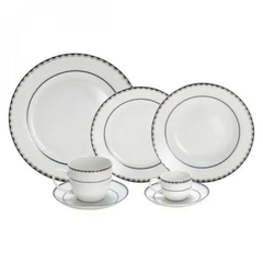JANTAR 42 PÇS P/ 6 PESSOAS ALTO RELEVO B. SILVER DE PORC. WOLFF