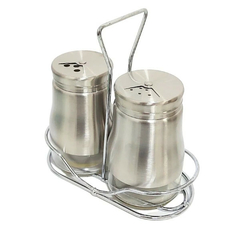 PORTA CONDIMENTOS DE VIDRO 2 PEÇAS COM SUPORTE DE AÇO INOX DOLCE HOME