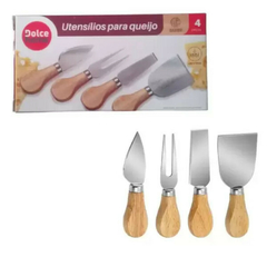 FACAS PARA QUEIJO DOLCE HOME AÇO INOX E BAMBU
