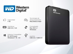 DISCO EXTERNO 1TB WESTERN DIGITAL ELEMENTS USB 3.0 en internet