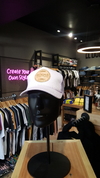 Gorra New York Lila con Parche de Cuero