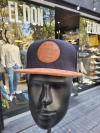 Gorra California Negro y Marron con Parche de cuero