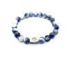 Pulsera de Piedra Sodalita Azul y Blanco
