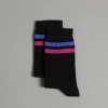 MEDIAS STRIPES NEGRO - FUCSIA Y AZUL FRANCIA