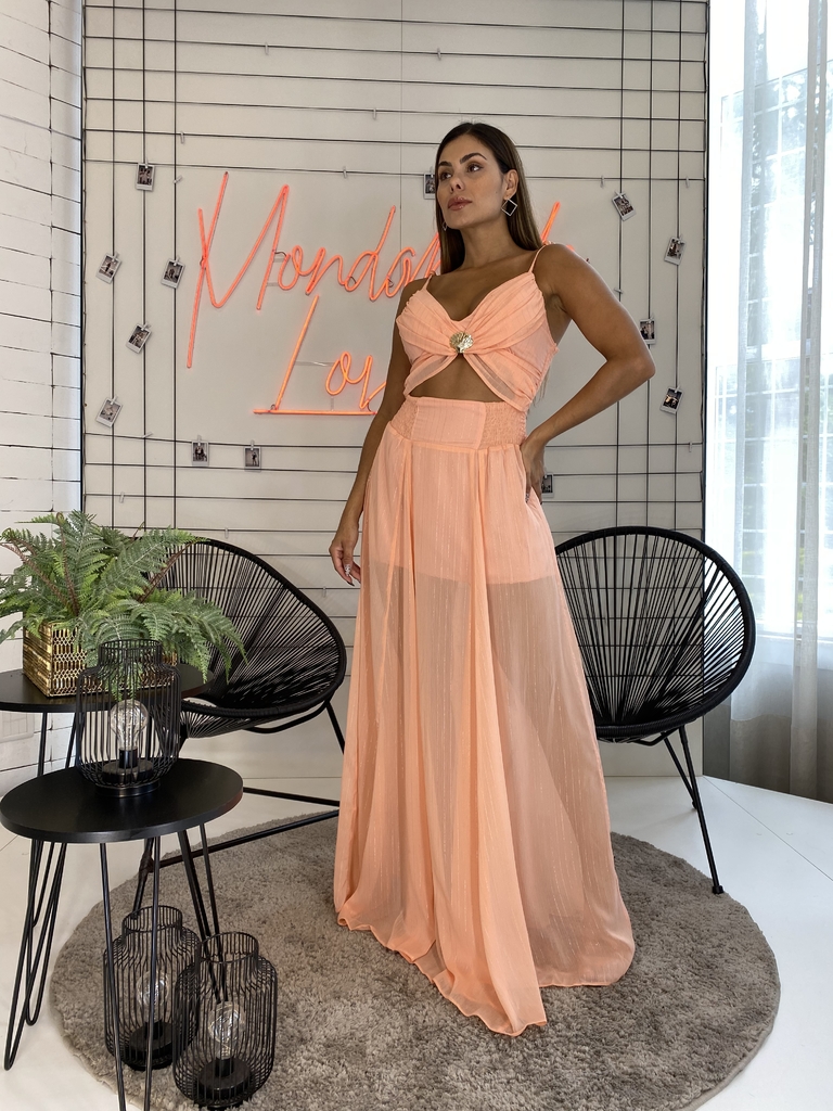 Vestido longo 2024 coral comprar