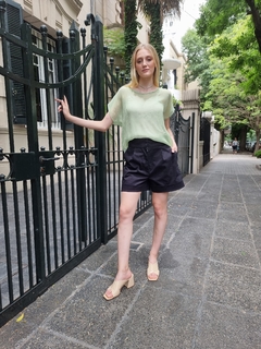 Blusa Isabel - 100% seda natural - verde - Fina