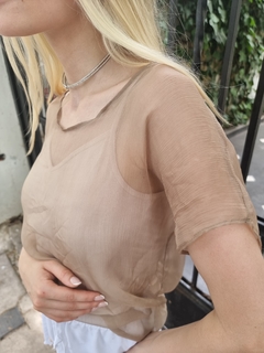 Blusa Isabel - 100% seda natural - visón - comprar online