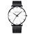 Imagem do Relógio de pulso minimalista masculino geneva, relógio de quartzo de aço inoxidável azul ultrafino com pulseira de malha, casual para negócios, 2021