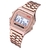 Imagem do Relógio Wr Digital Aço Vintage Unisex Rose, Ouro Prata Preto
