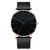 Imagem do Relógio de pulso minimalista masculino geneva, relógio de quartzo de aço inoxidável azul ultrafino com pulseira de malha, casual para negócios, 2021