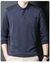 Camisa polo masculina manga longa lapela fino na internet