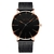 Relógio de pulso minimalista masculino geneva, relógio de quartzo de aço inoxidável azul ultrafino com pulseira de malha, casual para negócios, 2021 - loja online