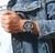 Imagem do Relógios Casuais Esportivos para Homens Azul Marca de Luxo Relógio de Pulso Militar de Couro Masculino Relógio Moderno com Cronógrafo Relógio de Pulso