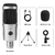 Microfone usb de metal, condensador, gravação, microfone d80, com suporte para computador, laptop, pc, karaokê, estúdio, gravação - loja online