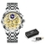 Relógio masculino luxo esportivo aço inoxidável mais caixa - comprar online