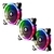Kit 3 Coolers Silenciosos 12x12cm FAN Master LED RGB Hayom