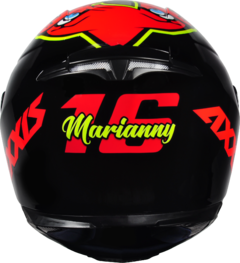 CAPACETE AXXIS EAGLE MG-16 CELEBRITY EDITION BY-MARIANNY GLOSS BLACK/RED na internet