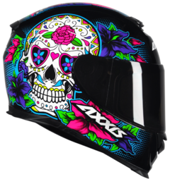 CAPACETE AXXIS EAGLE SKULL BLACK/BLUE