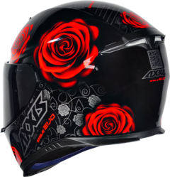 CAPACETE AXXIS EVO EAGLE FLOWERS NEW GLOSS BLACK RED - comprar online
