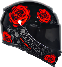 CAPACETE AXXIS EVO EAGLE FLOWERS NEW GLOSS BLACK RED - loja online
