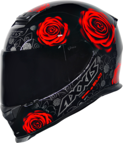 CAPACETE AXXIS EVO EAGLE FLOWERS NEW GLOSS BLACK RED na internet