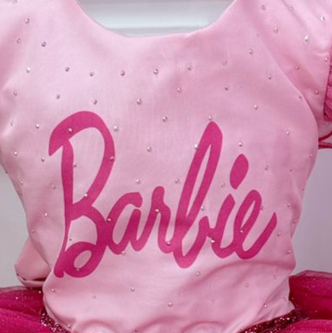 Vestido infantil Barbie Rosa Babados Glitter Brilho - Fabuloso Ateliê