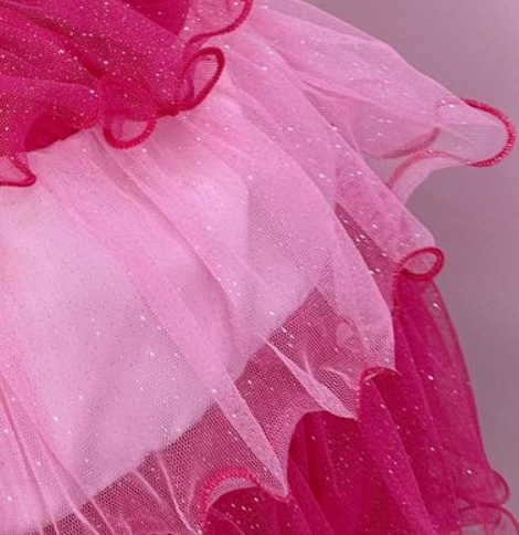 Vestido infantil Barbie Rosa Babados Glitter Brilho - Fabuloso Ateliê