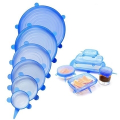Kit 6 Tampas de pote De Silicone Flexivel - comprar online