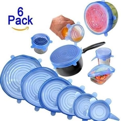 Kit 6 Tampas de pote De Silicone Flexivel - Smartechome | Casa Inteligente ,Automação Residencial, Eletrônicos