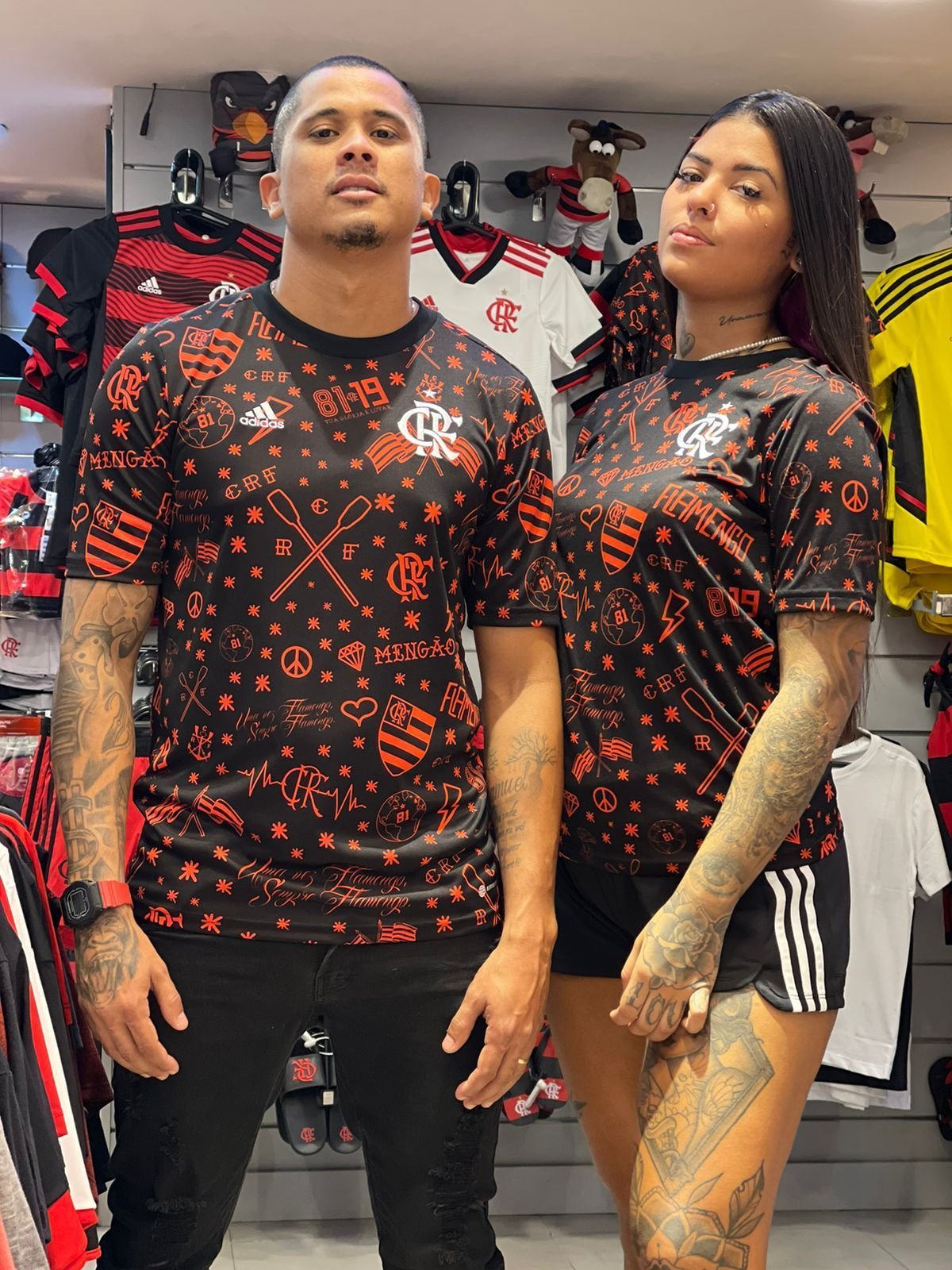 Camisa de Aquecimento Flamengo 22/23 - Pré-Jogo Feminina - Preta