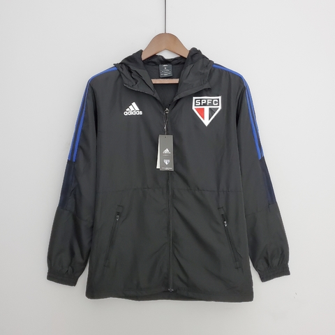 jaqueta corta vento masculina branca tricolor adidas